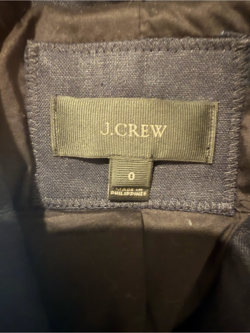 J.Crew 100% Linen Navy Blue Tailored Blazer Jacket Size 0 - Picture 6 of 8